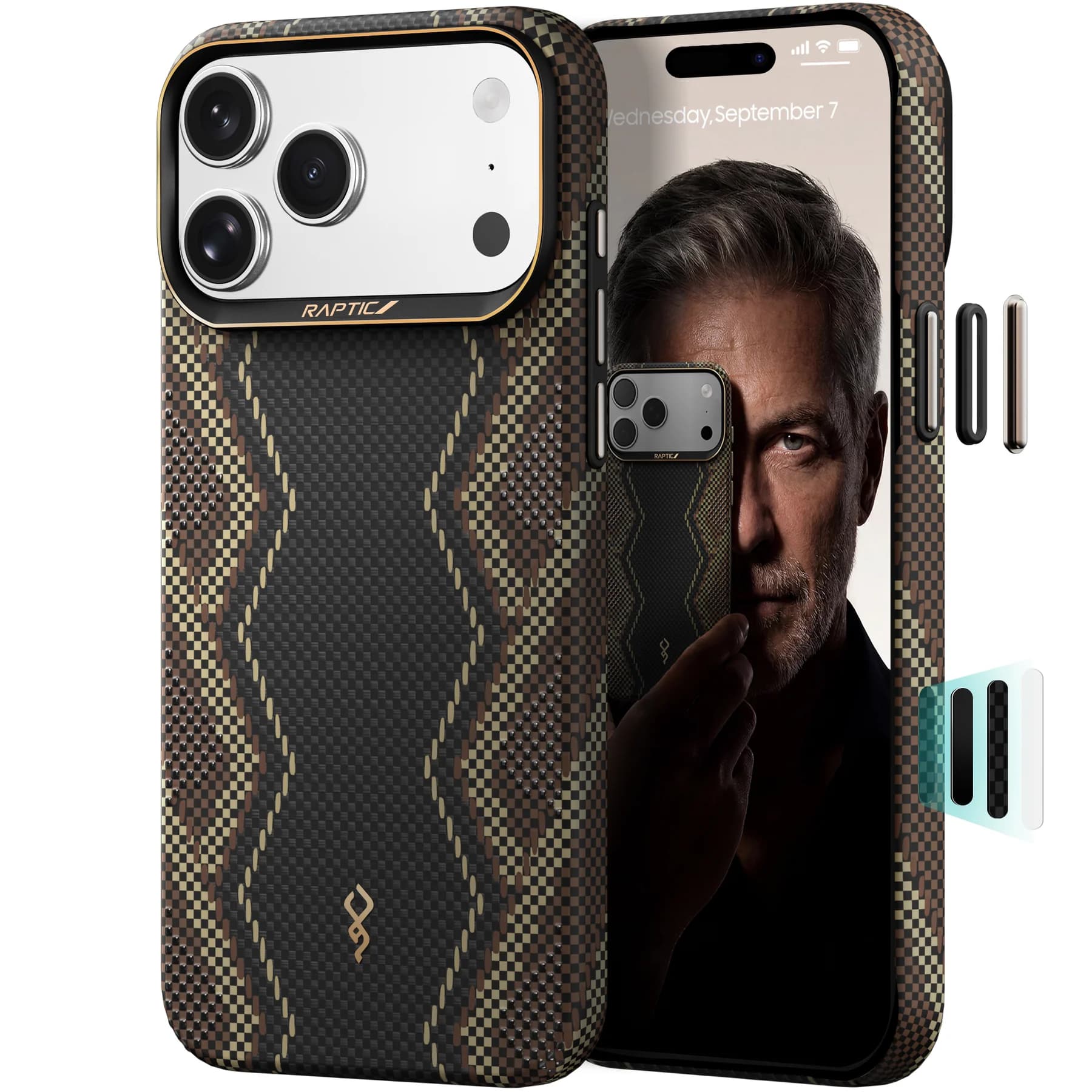 RAPTIC Aramid Skin Magsafe Phone Case for iPhone 17 Pro/ 17Pro Max - Scepter thumbnail 1