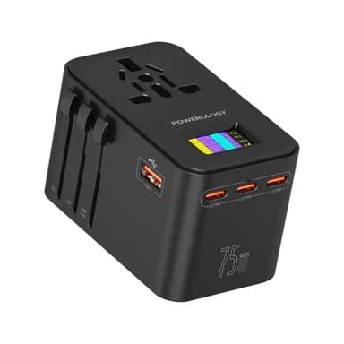 GaN 75W Universal Charger - Black thumbnail 1
