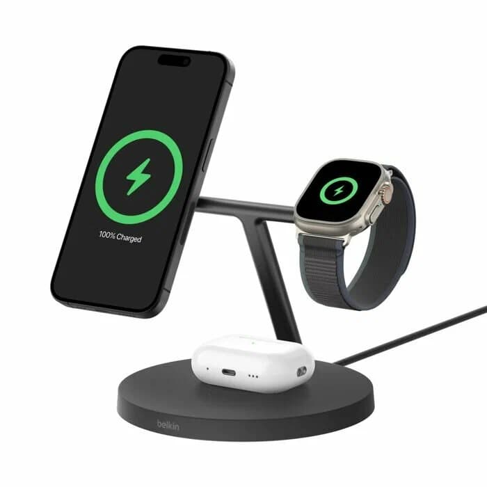 BoostCharge Pro 15W 3-in-1 Wireless Charging Stand with Qi2 thumbnail 1