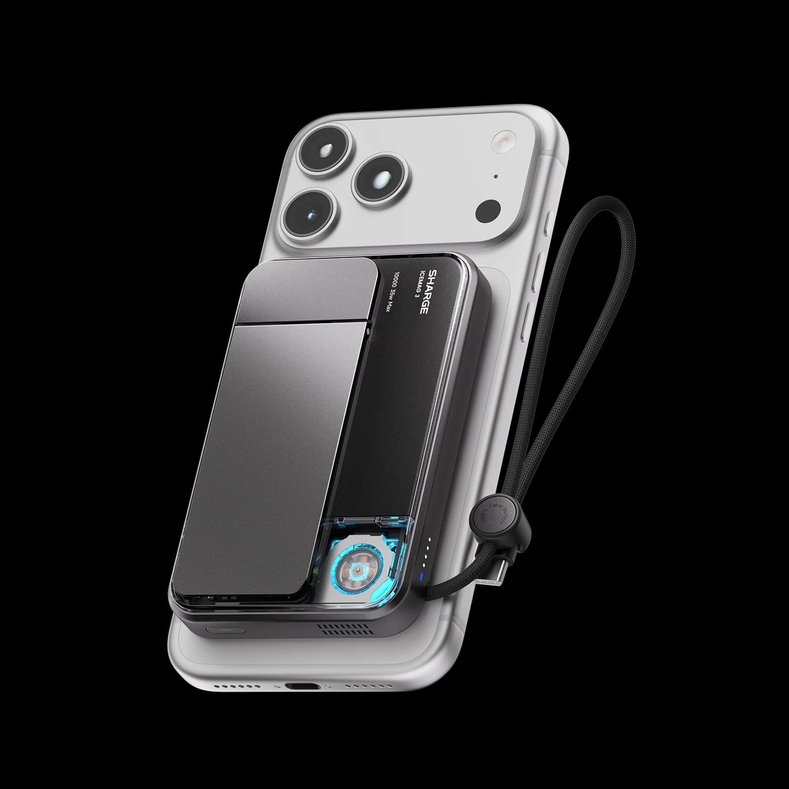 ICEMAG 3 Power Bank(35W, 10K, Qi2. 225W, Built-in Cable) Black thumbnail 1