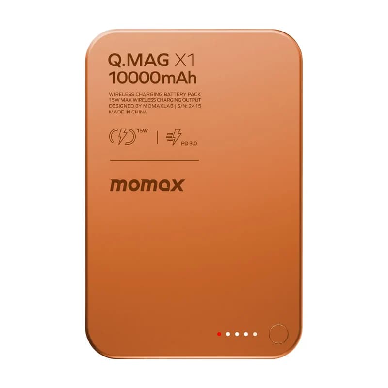 Q.Mag X1 Magnetic Wireless Power Bank 10000mAh - Gen 2 Orange thumbnail 1