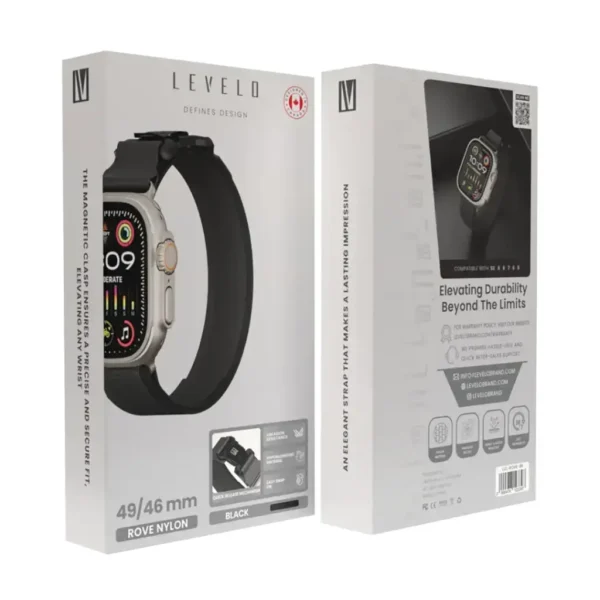 Levelo Rove Neylon Saat Kəməri (Metal Tokalı) - 46/49 mm Ağıllı Saatlar üçün