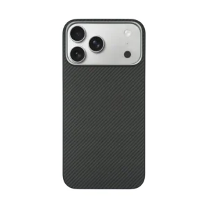 A-CASE Desen iPhone 17 Pro Max üçün aramid karbon fiber kabro – qara