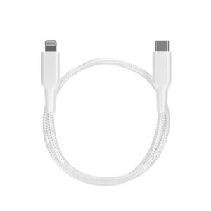 Кабель USB Powerology Braided USB-C Lightning Data Fast Charge White