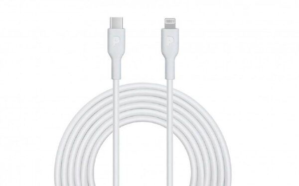 Кабель Powerology Type-C to Lightning Cable 60W PD White, 2 м