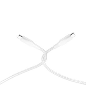 Кабель USB Powerology Braided USB-C Lightning Data Fast Charge White
