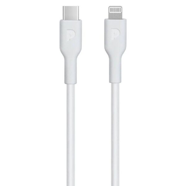 Кабель Powerology Type-C to Lightning Cable 60W PD White, 2 м