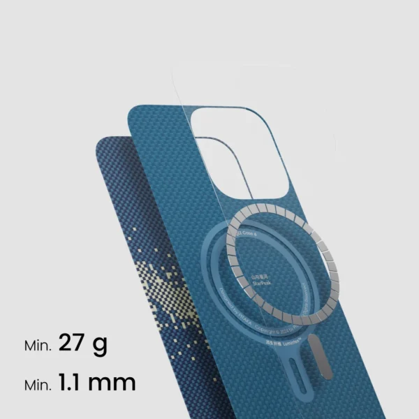 Чехол Pitaka Tactile Woven Case Luminous Edition для Apple iPhone 16 Pro Max Blue