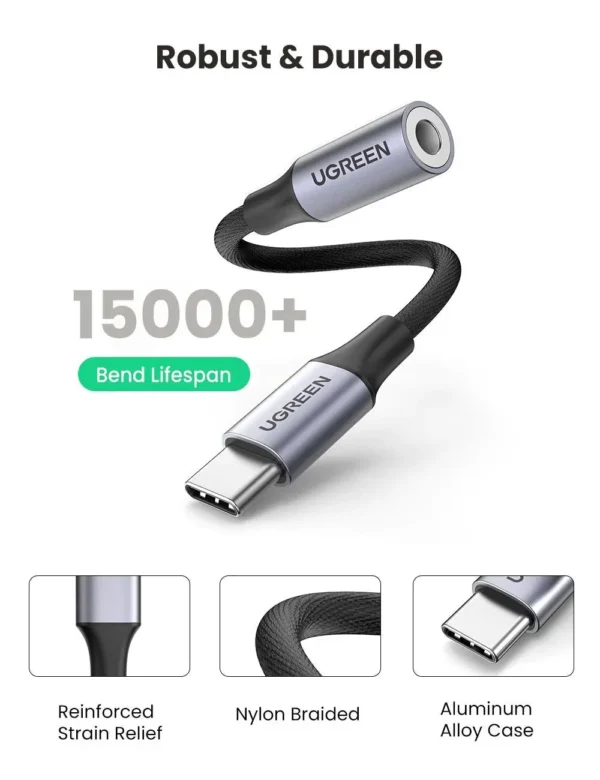 Переходник UGREEN с разъема USB Type-C на разъем для наушников 3.5 мм Jack